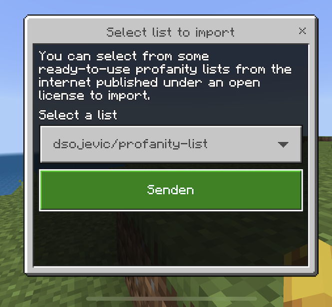 Choose list to import form